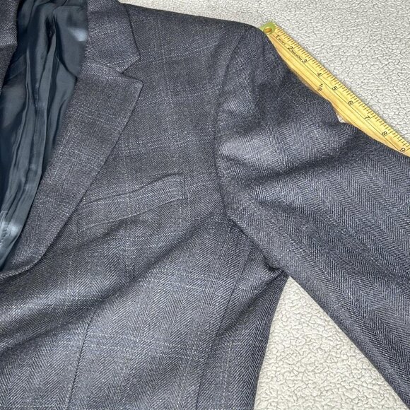 Lauren Ralph Lauren Blazer Mens 42R Blue Wool Elbow Patch Sport Coat Notch Lapel - Picture 10 of 13